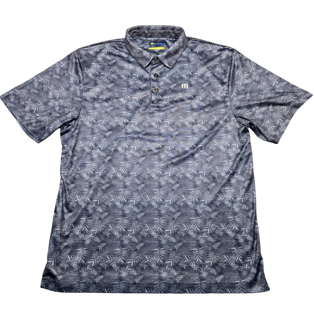 Jack Nicklaus Polo Shirt Mens Large Palm Leaf Print‎ Allover Golf Performance